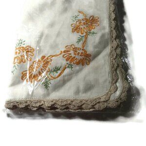 Dresser Scarf Embroidered Lace Edge Doily